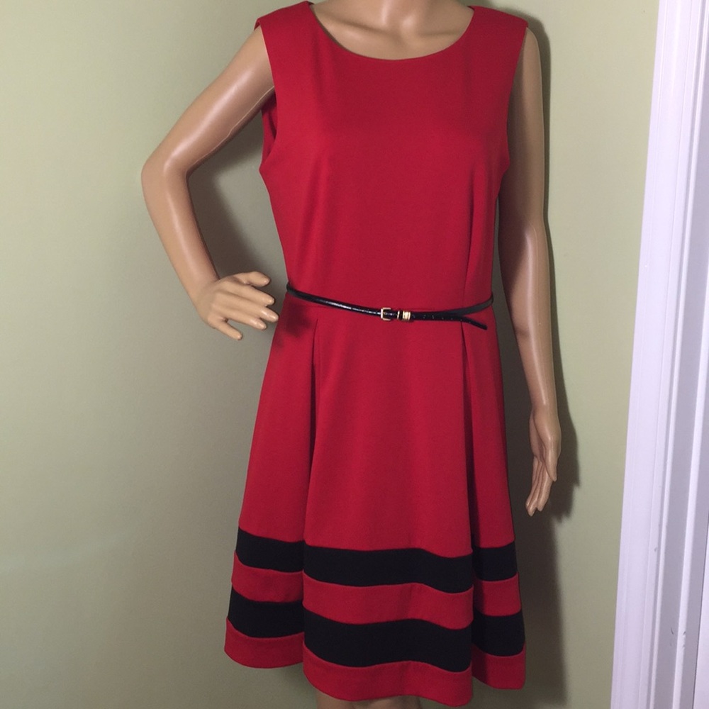 Calvin Klein Red & Black Dress